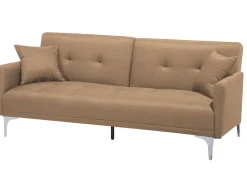 Beliani 3-Istuttava Vuodesohva Kangas Beige Lucan Fashion