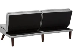 Beliani 3-Istuttava Vuodesohva Kangas Vaaleanharmaa Ronne Online