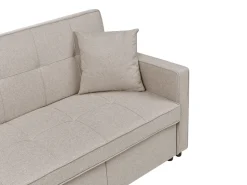 Beliani 3-Istuttava Vuodesohva Kangas Beige Glomma Cheap