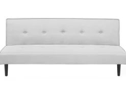 Beliani 3-Istuttava Vuodesohva Kangas Vaaleanharmaa Visby Cheap