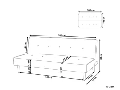 Beliani 3-Istuttava Vuodesohva Kangas Vaaleanharmaa Visby Cheap