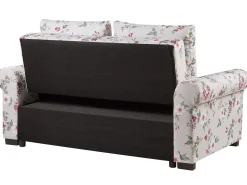 Beliani 2-Istuttava Vuodesohva Kangas Vaaleanharmaa Kukkakuvio Silda Best