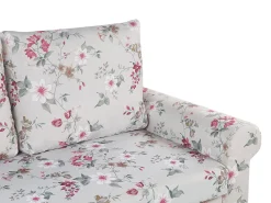 Beliani 2-Istuttava Vuodesohva Kangas Vaaleanharmaa Kukkakuvio Silda Best