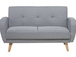 Beliani 2-Istuttava Vuodesohva Kangas Vaaleanharmaa Florli Sale