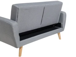 Beliani 2-Istuttava Vuodesohva Kangas Vaaleanharmaa Florli Sale