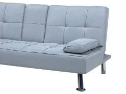 Beliani 3-Istuttava Vuodesohva Kangas Vaaleanharmaa Roxen Hot