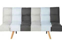 Beliani 3-Istuttava Vuodesohva Kangas Harmaa/Sininen Ingaro Best Sale