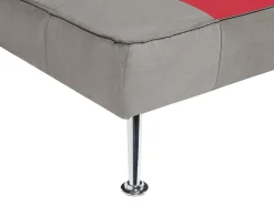 Beliani 3-Istuttava Vuodesohva Kangas Harmaa/Punainen Tilkkukuvio Olsker Hot