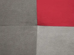 Beliani 3-Istuttava Vuodesohva Kangas Harmaa/Punainen Tilkkukuvio Olsker Hot