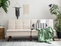 Beliani 3-Istuttava Vuodesohva Kangas Beige Ronne Shop