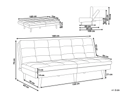 Beliani 3-Istuttava Vuodesohva Kangas Beige Ronne Shop