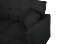 Beliani 3-Istuttava Vuodesohva Kangas Musta Glomma Flash Sale