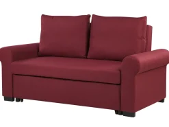 Beliani 2-Istuttava Vuodesohva Kangas Burgundinpunainen Silda Fashion