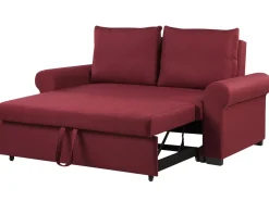 Beliani 2-Istuttava Vuodesohva Kangas Burgundinpunainen Silda Fashion