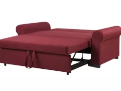 Beliani 2-Istuttava Vuodesohva Kangas Burgundinpunainen Silda Fashion