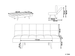Beliani 3-Istuttava Vuodesohva Kangas Monivarinen Ingaro Cheap