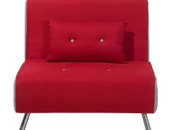 Beliani 1-Istuttava Vuodesohva Kangas Punainen Farris Store