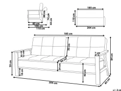 Beliani 3-Istuttava Vuodesohva Kangas Tummanharmaa Tjorn Flash Sale