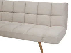 Beliani 3-Istuttava Vuodesohva Kangas Beige Ingaro Best Sale