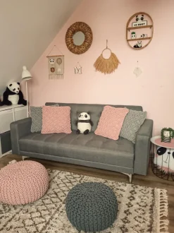 Beliani 3-Istuttava Vuodesohva Kangas Vaaleanharmaa Aberdeen Online