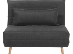 Beliani 1-Istuttava Vuodesohva Kangas Tummanharmaa Setten Clearance