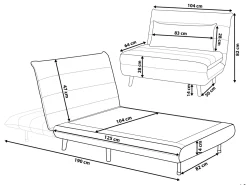 Beliani 1-Istuttava Vuodesohva Kangas Tummanharmaa Setten Clearance