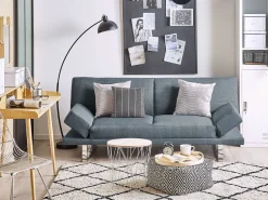 Beliani 2-Istuttava Vuodesohva Kangas Siniharmaa York Clearance