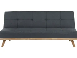 Beliani 3-Istuttava Vuodesohva Kangas Tummanharmaa Froya New