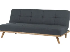 Beliani 3-Istuttava Vuodesohva Kangas Tummanharmaa Froya New