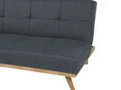 Beliani 3-Istuttava Vuodesohva Kangas Tummanharmaa Froya New