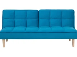 Beliani 3-Istuttava Vuodesohva Kangas Sininen Siljan Fashion
