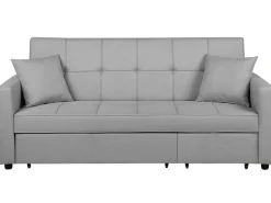 Beliani 3-Istuttava Vuodesohva Kangas Vaaleanharmaa Glomma Fashion