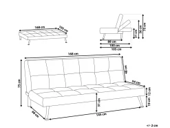 Beliani 3-Istuttava Vuodesohva Kangas Beige Hasle Online