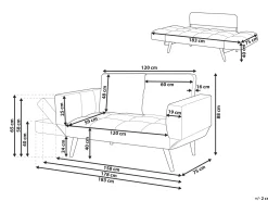 Beliani 2-Istuttava Vuodesohva Kangas Laivastonsininen Brekke Flash Sale