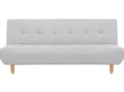 Beliani 3-Istuttava Vuodesohva Kangas Vaaleanharmaa Alsten Store
