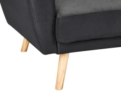 Beliani 3-Istuttava Vuodesohva Kangas Musta Florli Cheap