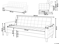 Beliani 3-Istuttava Vuodesohva Kangas Tummansininen Vehkoo Outlet