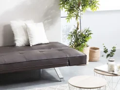 Beliani 3-Istuttava Vuodesohva Keinonahka Ruskea Bristol New