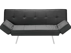 Beliani 3-Istuttava Vuodesohva Keinonahka Musta Bristol Clearance