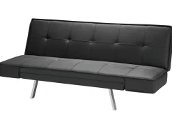Beliani 3-Istuttava Vuodesohva Keinonahka Musta Bristol Clearance