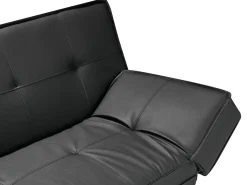 Beliani 3-Istuttava Vuodesohva Keinonahka Musta Bristol Clearance