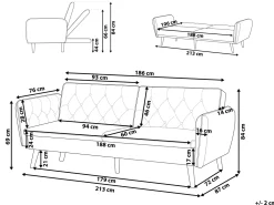 Beliani 2-Istuttava Vuodesohva Sametti Musta Bardu Cheap