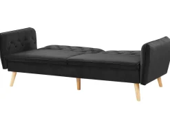 Beliani 2-Istuttava Vuodesohva Sametti Musta Bardu Cheap