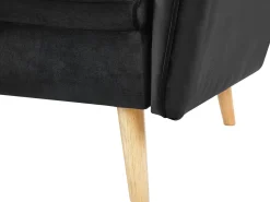 Beliani 2-Istuttava Vuodesohva Sametti Musta Bardu Cheap