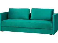 Beliani 3-Istuttava Vuodesohva Sametti Säilytystila Smaragdinvihrea Eksjo Best Sale