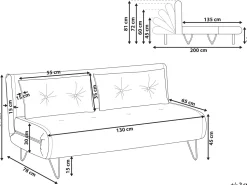 Beliani 2-Istuttava Vuodesohva Sametti Tummanvihrea Vestfold Shop