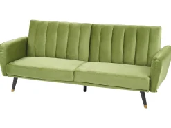 Beliani 3-Istuttava Vuodesohva Sametti Oliivinvihrea Vimmerby Store