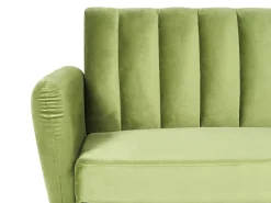 Beliani 3-Istuttava Vuodesohva Sametti Oliivinvihrea Vimmerby Store