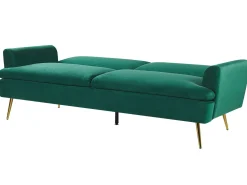 Beliani 3-Istuttava Vuodesohva Sametti Tummanvihrea Vettre Hot