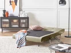 Beliani 1-Istuttava Vuodesohva Sametti Oliivinvihrea Farris Fashion